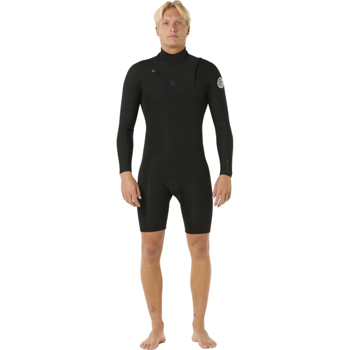 2026 Rip Curl Hommes Dawn Patrol 2mm Chest Zip Manches Longues Printemps Combinaison Néoprène Combinaison Néoprène 11QMSP - Black
